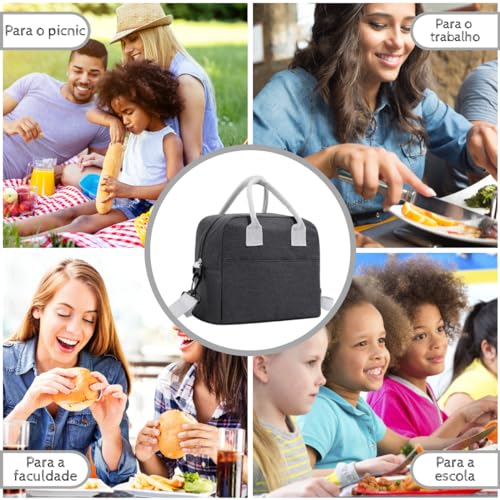 Bolsa Térmica Lancheira Marmita Simples Com Alça De Ombro Ajustável Mantem Alimentos Frios E Quentes