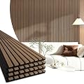 Art3d Wood Panels for Wall Acoustic 4-Pack 94.5x12.8 Inch - Interior Soundproof Solution for Office, Recording Studio, Gaming Room, Meeting Room, Living Room Wall Decor, Walnut