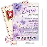 BlinkWishes Mothers Day Card for Sister, Happy...