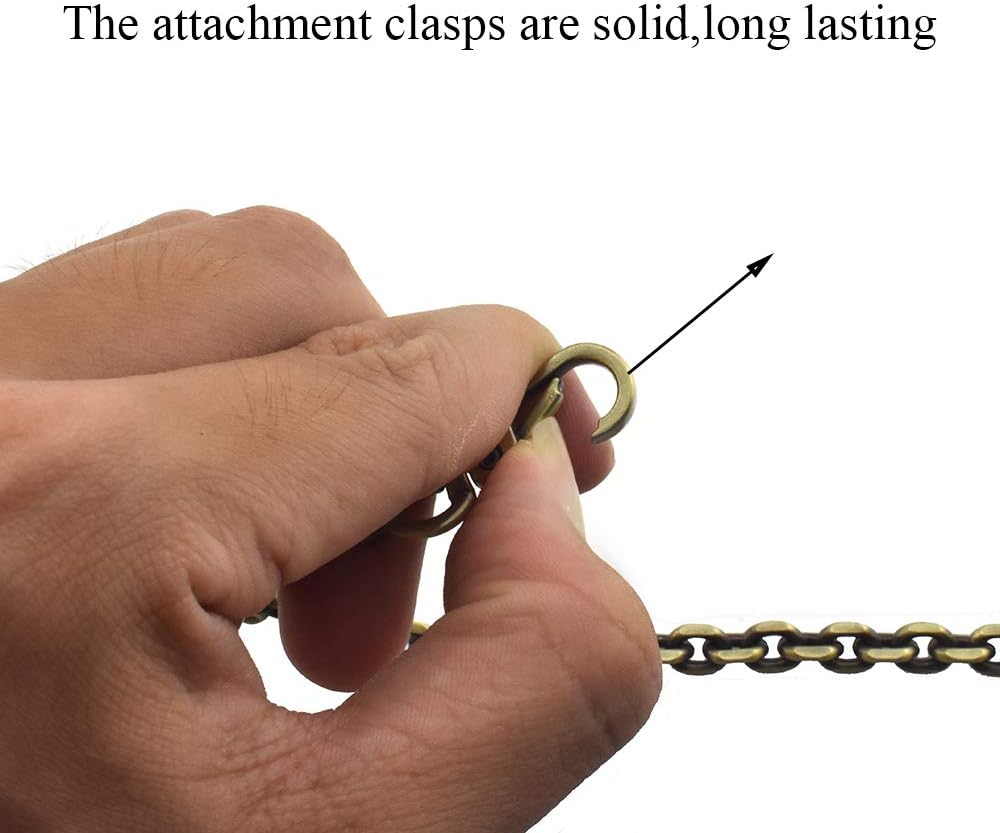 HAHIYO Mini Pochette Purse Chain Strap Thin Wide 6mm for LV Length 15.7 Inches Thick 2mm Shiny Bronze for Handbag Wallet Clutch Comfortable Flat Metal Strap 1 Pack - Image 6