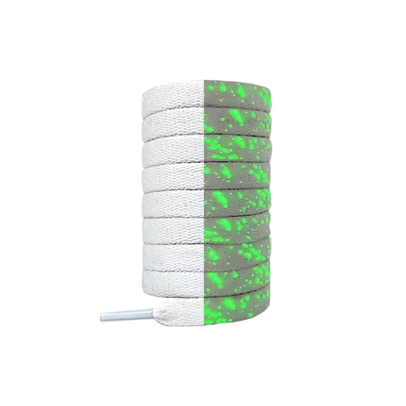5 Paar flache, fluoreszierende, leuchtende Schnürsenkel for Turnschuhe, im Dunkeln leuchtender Druck, Cashew-Blumen-Spritzer-Tinte Für Sneaker Skateschuhe