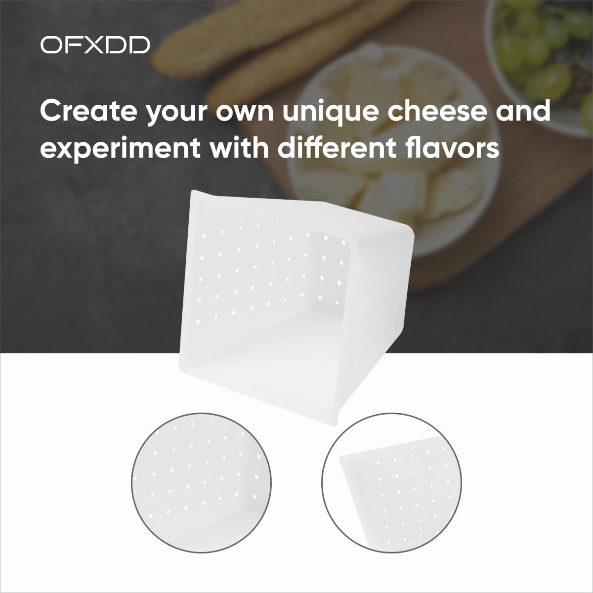 Cheese Mold for Cheese Making 13.33 oz - Rectangular Mold for Making All Types Soft Cheese - Cheese Making Basket for Ricotta, Feta, Camembert