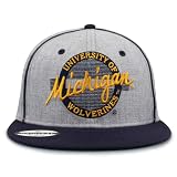 The Game NCAA Licensed Michigan Wolverines Flat Brim Snapback Hat, University of Michigan Game Day Hat