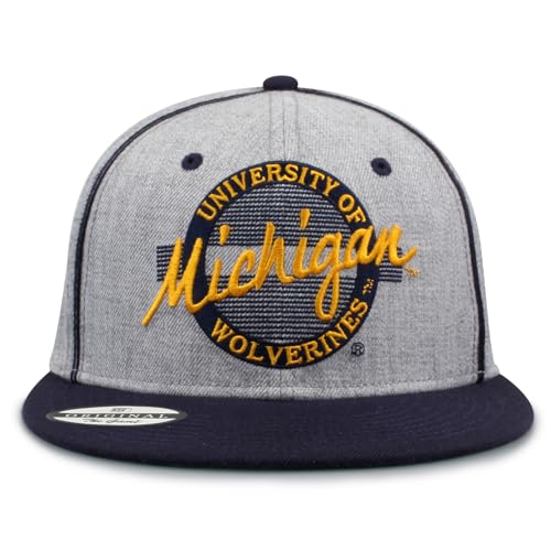 The Game NCAA Licensed Michigan Wolverines Flat Brim Snapback Hat, University of Michigan Game Day Hat
