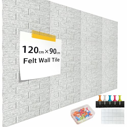 DAWNYIELD Lot de 12 Panneau Acoustique Muraux, Tableaux en Feutre Mural Autoadhésif 30x30 cm pour Studios d'enregistrement, Salles de Musique, Bureau, Salle de Jeux (Texture de brique)