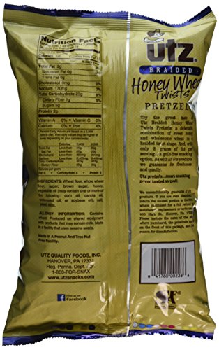 Utz Braided Honey Wheat Twists Pretzels, 14 Ounce #TOP2