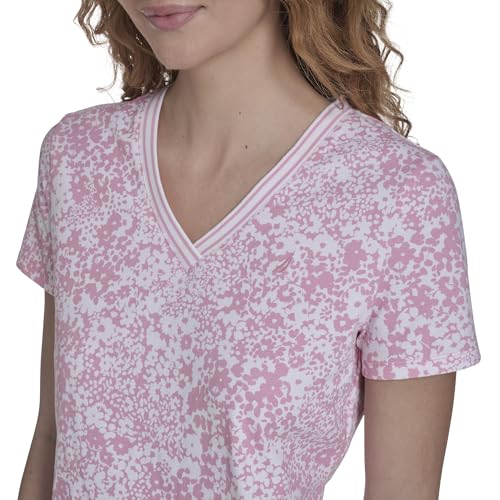 Image of Nautica Women's Solid V-Neck Short Sleeve T-Shirt Shirt