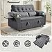 Wakefit 58in Sleeper Sofa Bed, Convertible Pull Out Couch Bed Full Size Corduroy Fabric Loveseat for Living Room, Apartment, Office(Darkgrey)