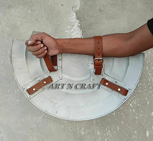 Image of ART N CRAFT Broken Metal Shield Replica 1:1 Scale Avengers Endgame Prop Battle-Damaged Collectible Display for Marvel Fans Cosplay Home Wall Decor 22 Inch with Mounting Kit