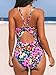 CUPSHE Women's One Piece Swimsuit Deep V Neck Keyhole Cutout O Ring Textured Bathing Suit, L