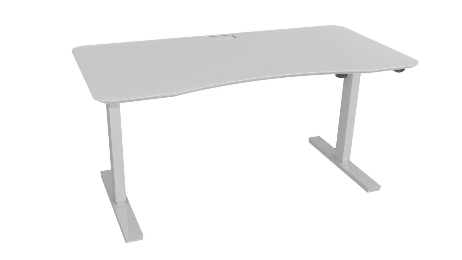 Height Adjustable Electric Standing Desk with 60" Top 4 Memory Buttons LED Display, White with White Top