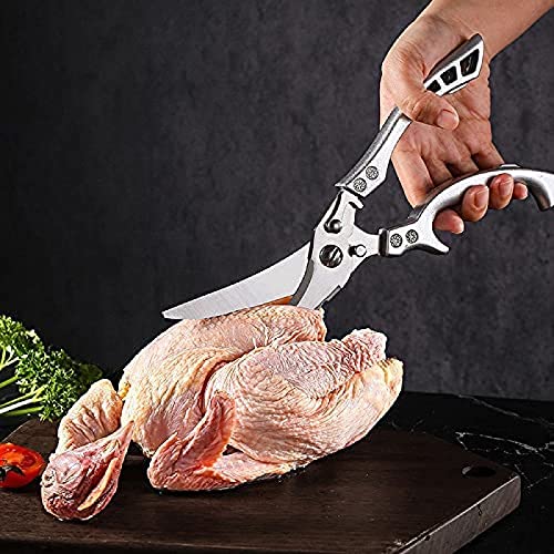 ZLNY Tesouras de cozinha de aço inoxidável tesoura de cozinha multifuncional tesoura de aves com tes