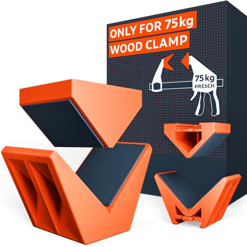 Presch Corner attachments for one-Hand Clamps 2pcs - Suitable for Presch Clamps with 75 kg Clamping Force - Corner Jaws for 90° fixings - Durable Performance Thanks to Robust fibreglass housing