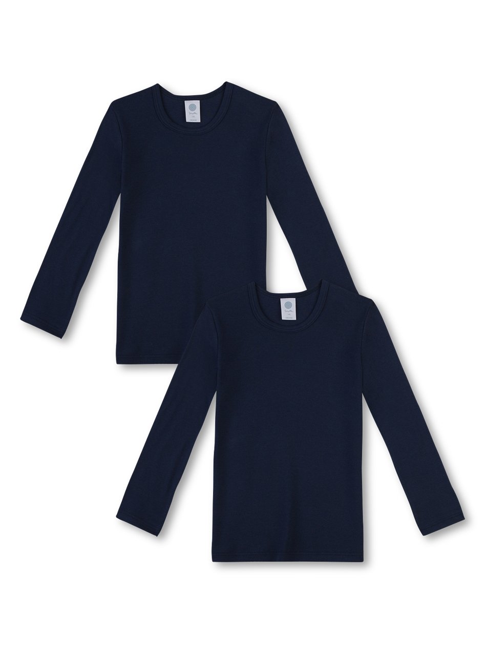 Sanetta Lot de 2 t-shirts à manches longues pour garçon en coton bio – Fabriqué en Europe
