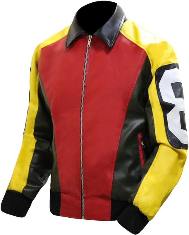 Image of 8 Pool Bomber Jacket- Faux Leather Seinfeld David Puddy Eight ball Lettermen Jacket - 90's Bomber Jacket
