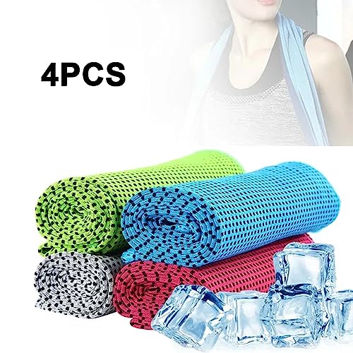 MUNSKT Pack de 4 Serviettes rafraîchissantes, Serviettes glacées 100x30 cm, soulagement instantané du Cou, Microfibre Speed Dry Doux et Respirant, idéal pour Le Sport Yoga Gym – Image 6