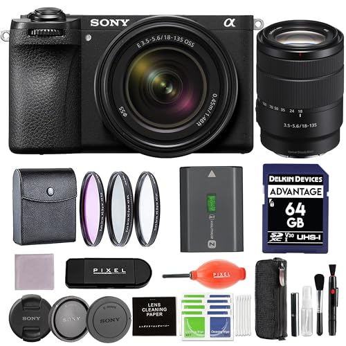Sony Alpha a6700 ミラーレスカメラ 18-135mmレンズ付き 予備のバッテリーと充電器キット + Lexar 64GB SDカード+ 55mm 3PCフィルターキットなど | Sony Alpha 6700