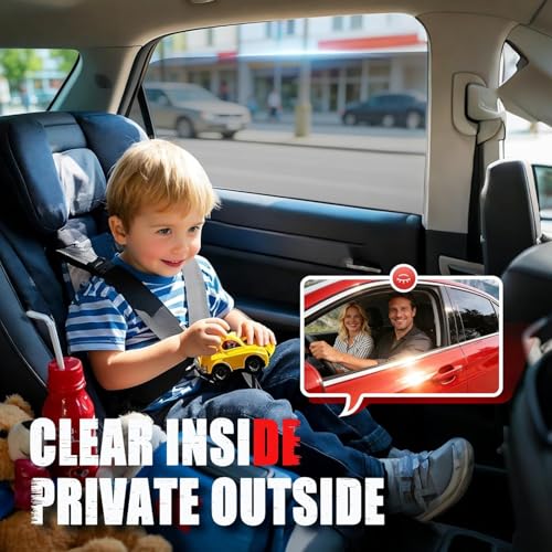 Image of WALLMATE Car Window Film 35% VLT Blocks 99% UV & IR Rays, Privacy Film Heat Resistant Scratch Resistant Sun Shade Auto Film Roll (35% Charcoal Black,20x240 Inch)