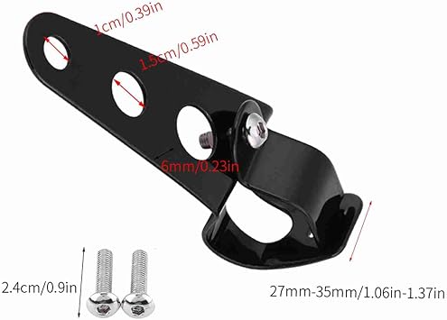 Headlight Bracket,1 Pair Stainless Steel Motorcycle Headlight Bracket Fork Small Mount Stand Support(Black)