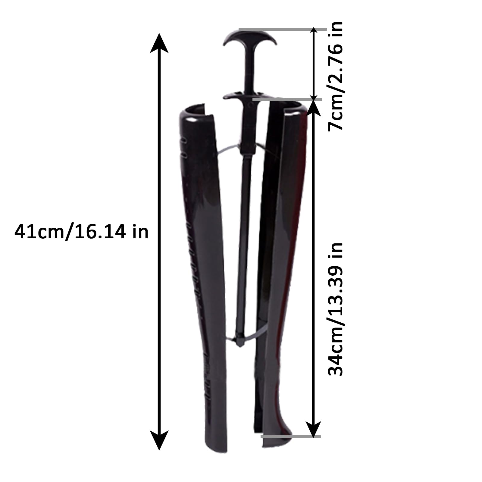 2 Piezas 41cm, Botas de plástico con Eje de árbol, Moldeador para Botas, para Bota Hombres Damas y Señoras(negro)