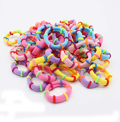Hair Ties for Kids Pack of 100, Candy Color Non-Slip and Seamless Hair Bands, Lightweight Highly Elastic and Stretchable, Perfect for any Occasion Hair Styling