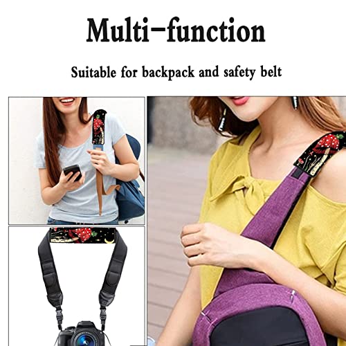 Fuibeng Frog Mushroom Car Seat Covers Full Set For Women，Butterfly Moon Stars Mushroom Coaster+Auto Steering Wheel Wrap+Seat Belt Cushion+Keychains+Lip Holder Sleeve Decor,Universal Fit #TOP4