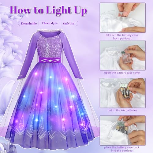Vestido con luces para niñas princesa Elsa miniatura 4