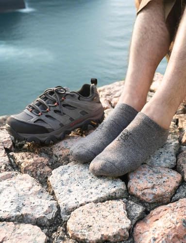 Image of Juclise Alpaca Wool Lightweight No Show Hiking Socks Breathable Moisture Wicking Cushioned Anti Blister Merino Outdoors