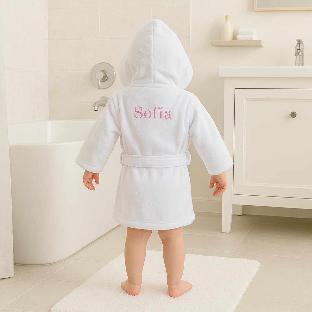 BebeDeParis Accappatoio Neonato Personalizzato con Nome Ricamato