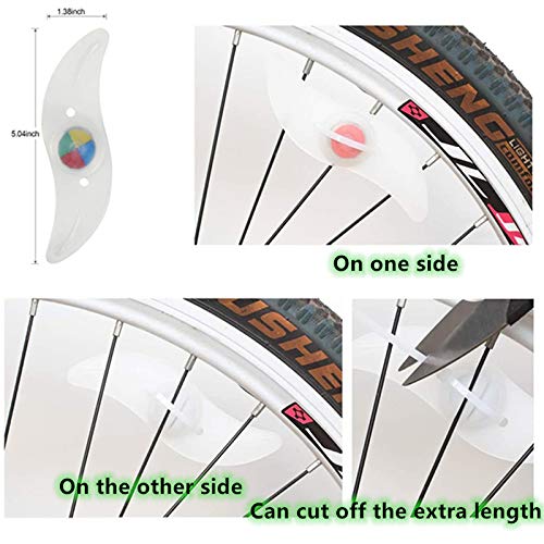 Tezam Bike Spoke Light, Spokelit Bicycle Lights, Bicycle Wheel Lights, Bicycle Flash LED Cycling Bike MTB Wheel Tire Valve Spoke Light, Used for Safety and Warning (2Blue+2Green+2Red+2Colourful)