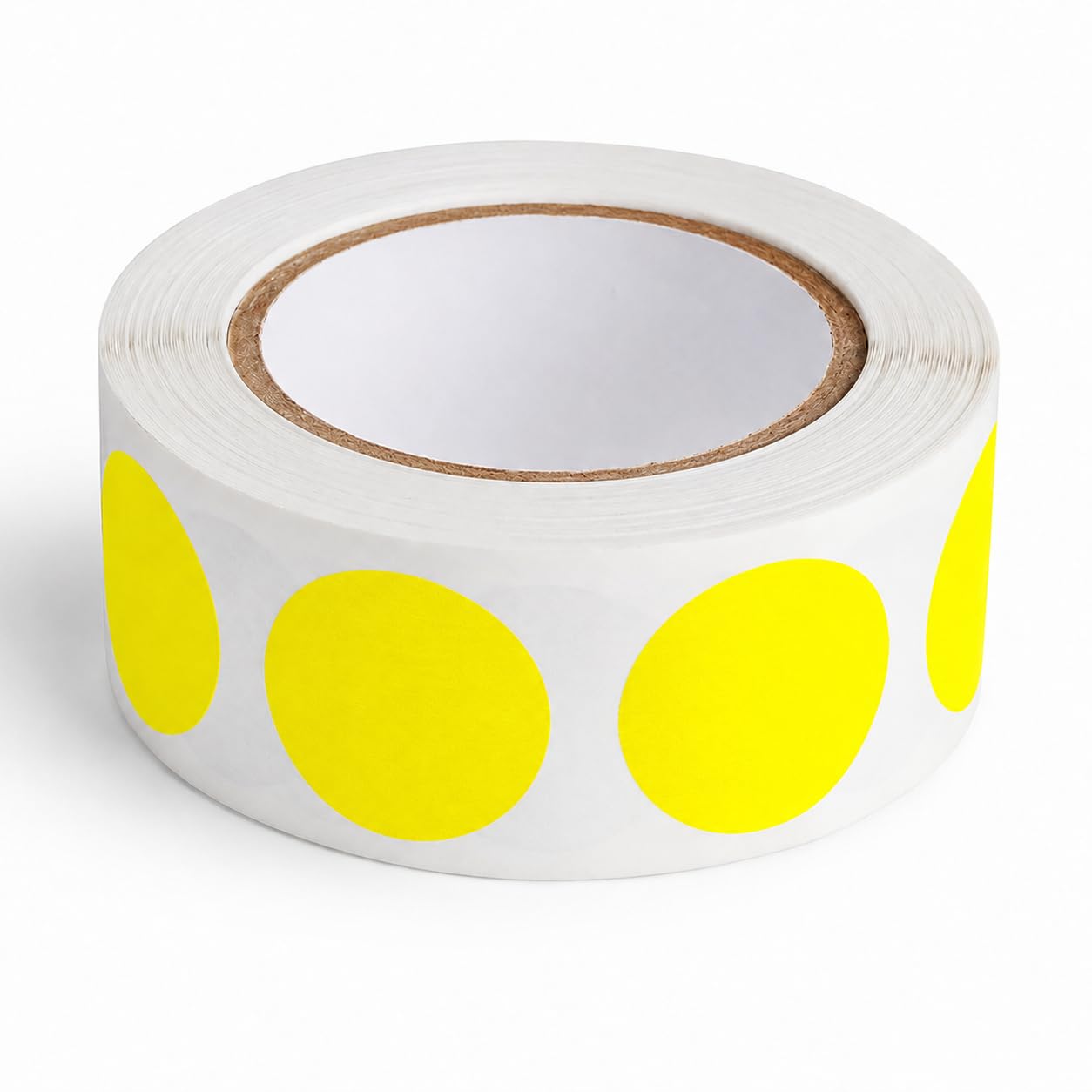 Round Inventory Labels by Glownary – 0.75 Inch, Semi-gloss Paper, Yellow, Pack of 500, Model 323by34bc