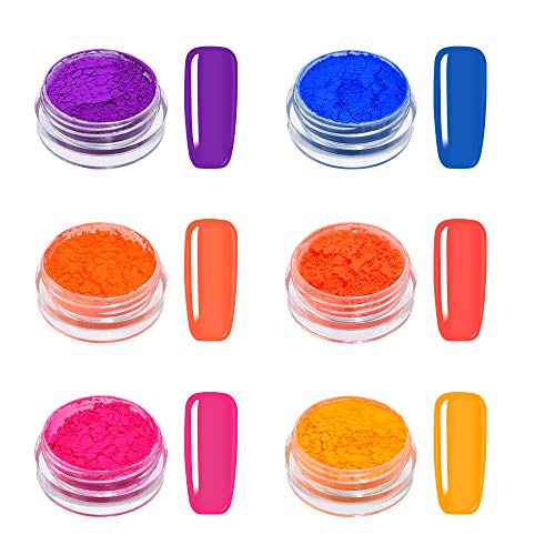 Freeorr 12 Farben Neon Pigment Nagel Pulver, Bunte Leuchtstofffarbe Nagel Pigment Staub-Nagel Glitter Gradien… – Bild 5