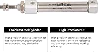 Vista 4 de Cilindro neumático de doble acción CDJ2B10-30B compacto de acero inoxidable Mini cilindro de aire con carrera de 1.181 in para automatización
