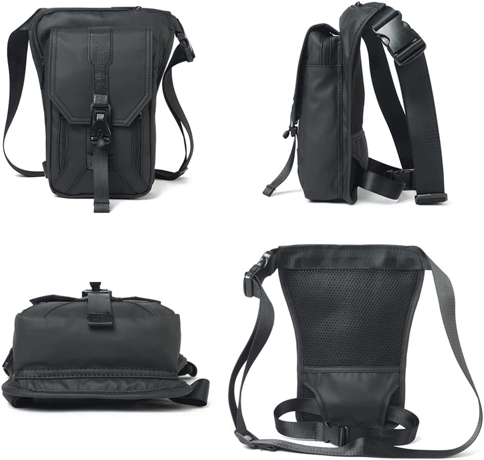 Military Tactical Drop Leg Pouch Motorcycle Bike Multifunctional Thigh Bag Hiking Traveling Fishing Waist Leg Pack for Men Women D-Black