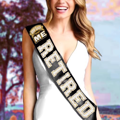 Retirement Gifts for Men or Women - PREMIUM GRADE SATIN Sash - Retirement Party Keepsake Gift2