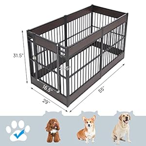 Dog Playpen, 31.5″ Height Dog Pen Indoor, Heavy Duty, Safe and Sturdy, Furniture Style Puppy playpen (Black)
