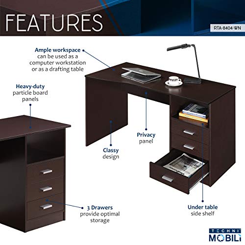 Techni Mobili RTA-8404-WN Classic Computer Desk thumb #3