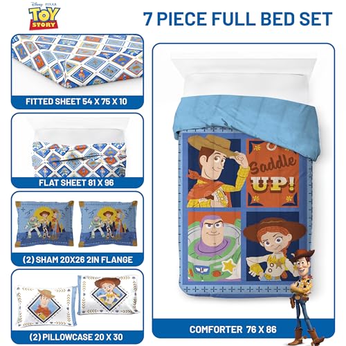Image of Jay Franco Kids Bed Set, Blue, Toy Story, 7 Piece Full