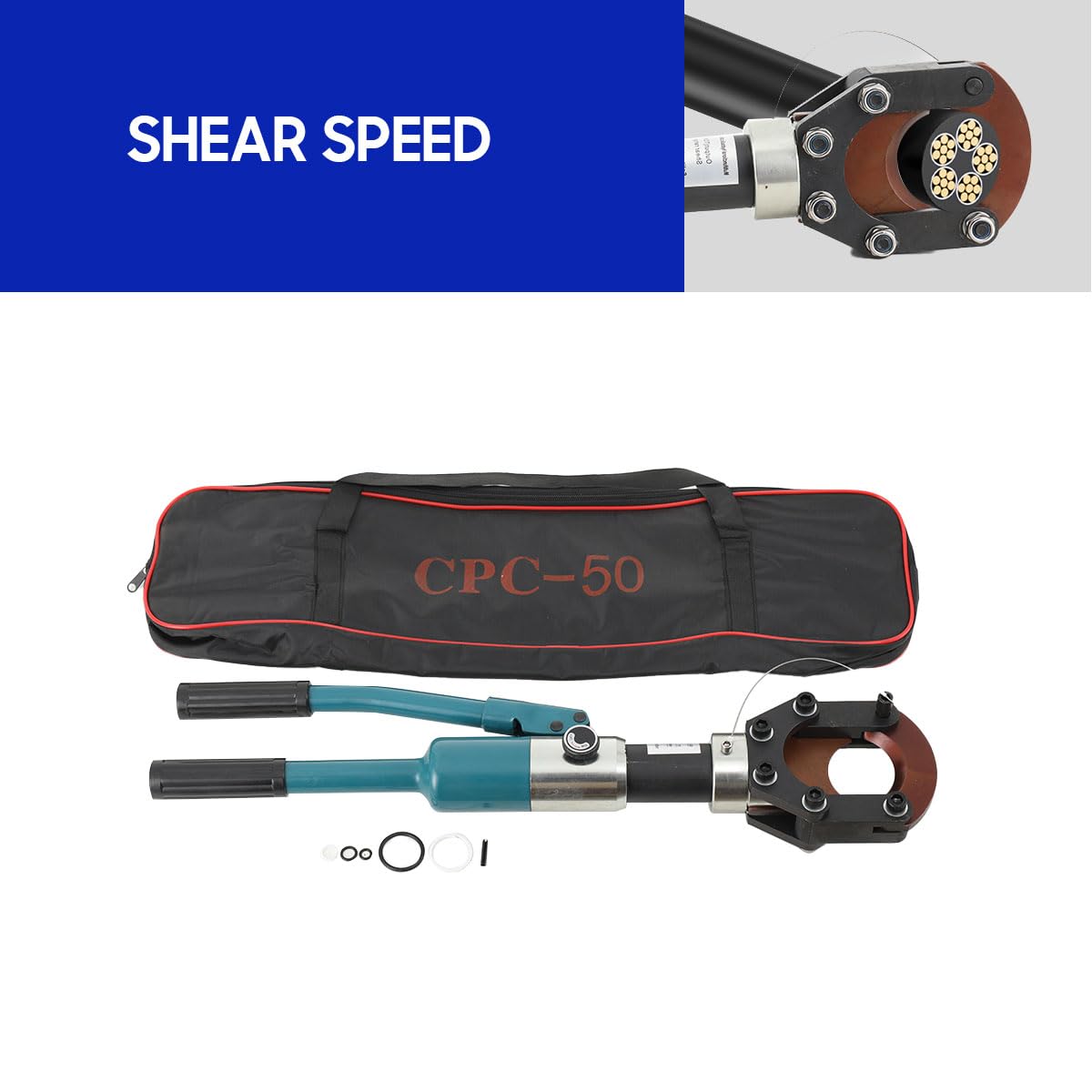 Tijeras de cable hidráulicas, cortacables, herramienta de 70 kN, diámetro de 50 mm, cortador de cables, alicates de crimpado, cortador de alambre para CU, aluminio y cable telefónico
