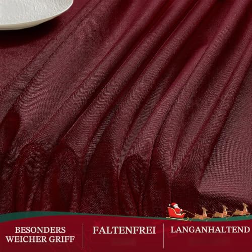 Softalker Tischdecken Abwaschbare Weihnachten 140x100 cm Rot Rechteckig aus 210 GSM Leinenoptik Tischtuch Abwischbar Wasserabweisende klein… – Ansicht 5