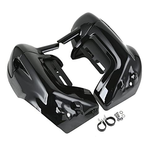 XFMT Vivid Black Lower Vented Leg Fairings Cap Glove Box Fits 1983-2013 Harley touring models FLT, FLHT, FLHTCU, FLHRC, Road King, Street Glide, Electra Glide, Ultra-Classic, Road Glide Cover