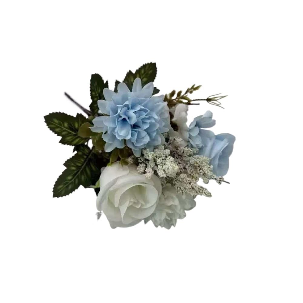 HUFFA Artificial Hydrangea and Peony Bouquet - 7-Branch Hand-Held Floral Arrangement for Weddings and Home Decor