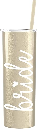 Miniatura 9 de Vaso de novia con pajita (oro rosa)