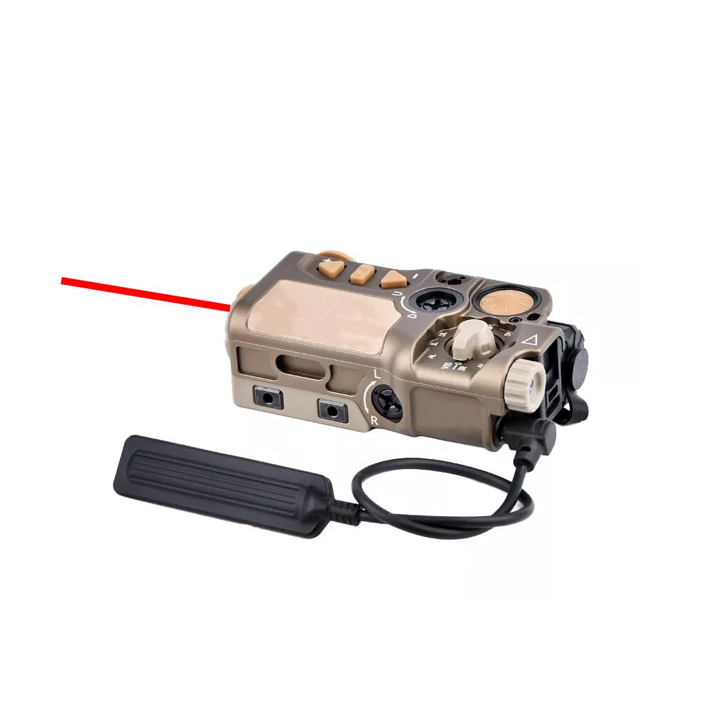 Metal RD-X Box Aiming Laser Sight(with IR Laser+Red Laser), & M300a Strong LED White Flashlight, & Modular Dual Wire Remote Pressure Switch(SF+2.5 Plug) Combo,DE