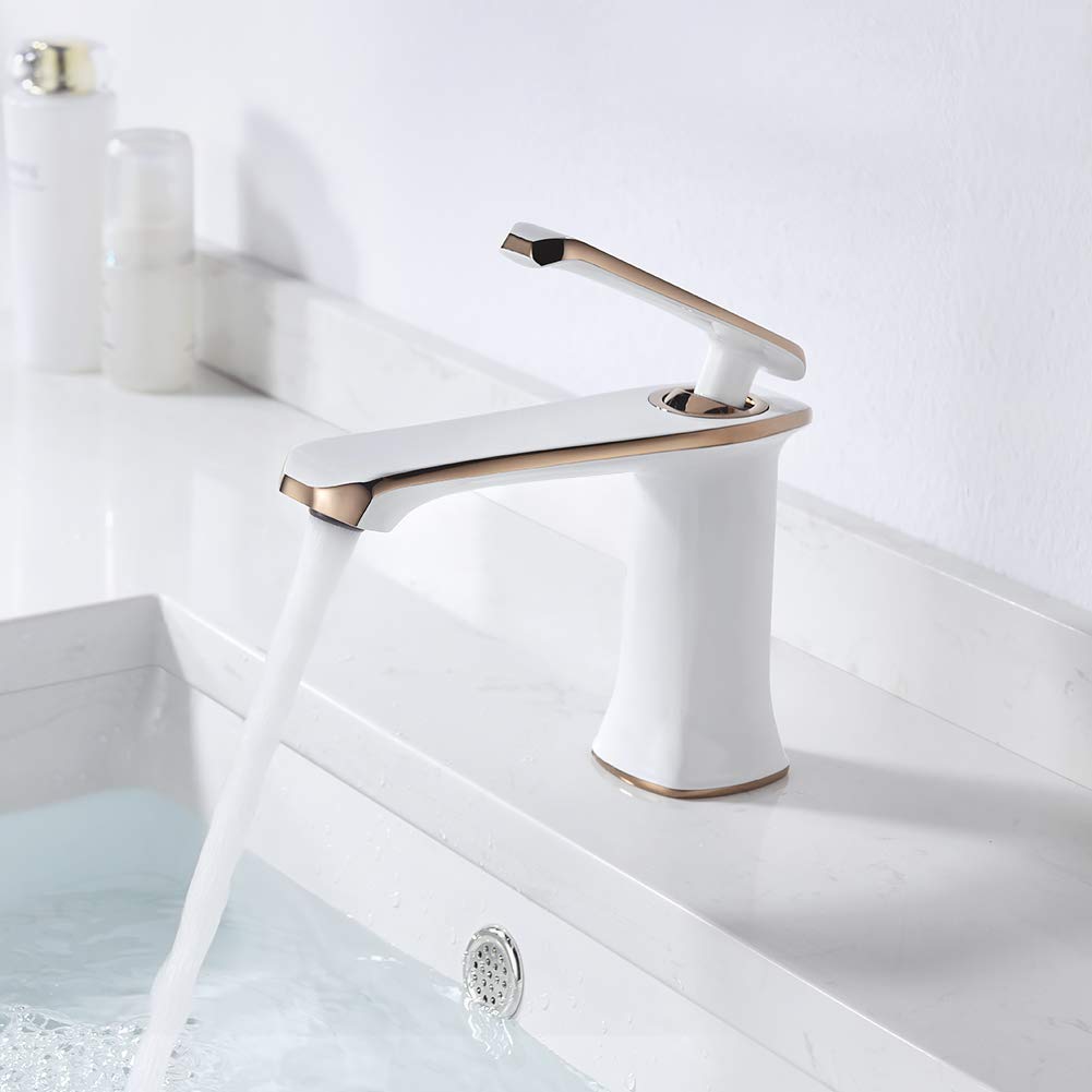GRIFEMA G1001W Lyon-Miscelatore Lavabo, Rubinetto Monocomando per Bagno, Bianca [Exclusiva Amazon] [Esclusiva Amazon]
