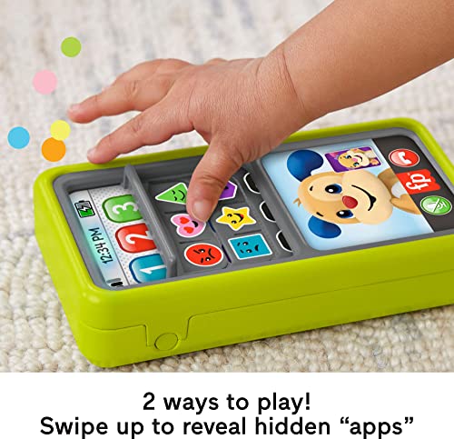 Fisher-Price 2-in-1 Slide to Learn Smartphone Baby Toy | Laugh & Learn, Pretend Phone with 2 Musical Play Modes, Fine Motor Activities, Infants & Toddlers Ages 9+ Months - image 4