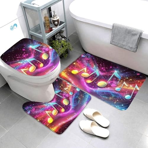 Alfombrilla de baño juego de 3 suave y lavable para evitar resbalones en el suelo 4