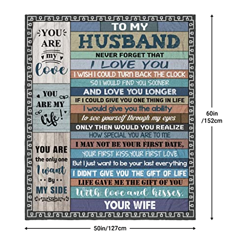 Paihvcn For Husband Blanket 60"X50", Birthday Gifts For Husband From Wife, Husband Gifts From Wife, Husband Birthday Gift, Gifts For Him #TOP2