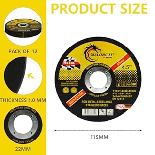 NUTKIT 12 Dischi da Taglio, 115 X 1,2 mm Metallo Acciaio INOX per Smerigliatrice Angolare, Dischi Smerigliatrici, Disco Flessibili, sottili e resistenti, Per Ferro, Acciaio Inox, Acciaio, Lamiera