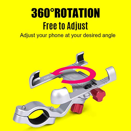 Suporte para telefone, Romacci Suporte para telefone móvel de bicicleta em liga de alumínio para GPS